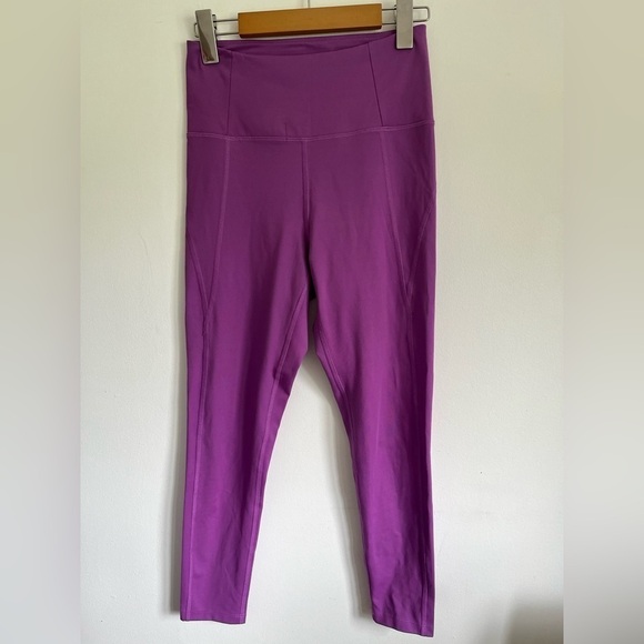 girlfriend collective Pants - Girlfriend Collective High Rise Compressive Purple Crop Leggings - S Small